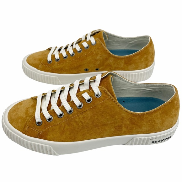 SeaVees Desert Gold Tan Suede Darby Sneaker Shoes - Picture 9 of 15